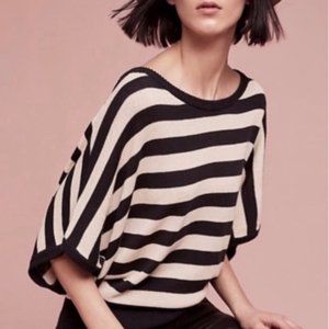 NWT Anthropologie Moth Rhea Striped Dolman Cotton Sweater Blue and White XS